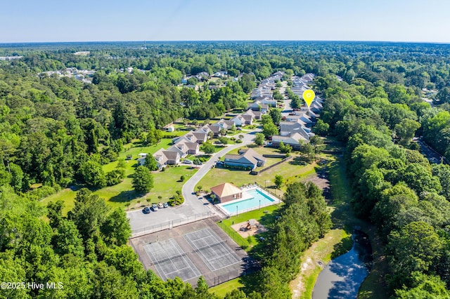 8130 Porters Crossing Way, Wilmington, NC 28411 - aerial view of a heavily wooded area and a pool