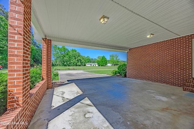 view of patio with an attached carport