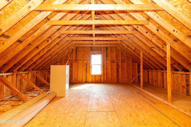 view of unfinished attic