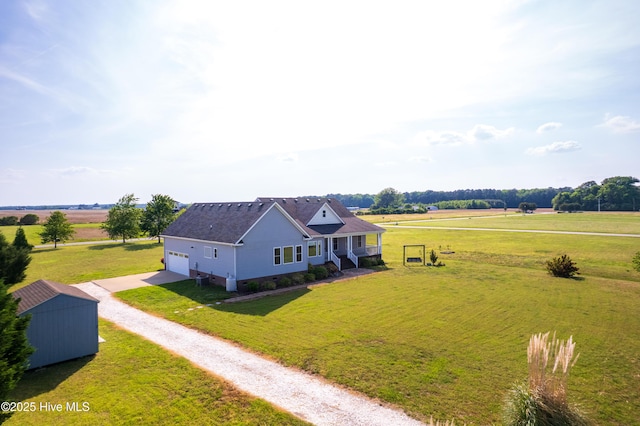 bird's eye view with a rural view