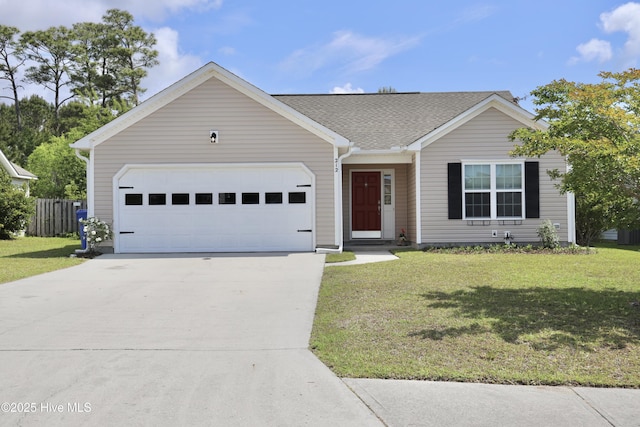212 Red Carnation Dr, Holly Ridge, NC 28445 - ranch-style house featuring concrete driveway and a garage