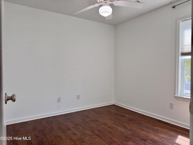 212 Red Carnation Dr, Holly Ridge, NC 28445 - spare room featuring wood finished floors, baseboards, and a ceiling fan