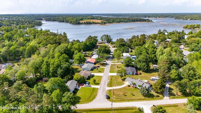2 Cherokee Dr, Hubert, NC 28539 - aerial view with a water view and a wooded view