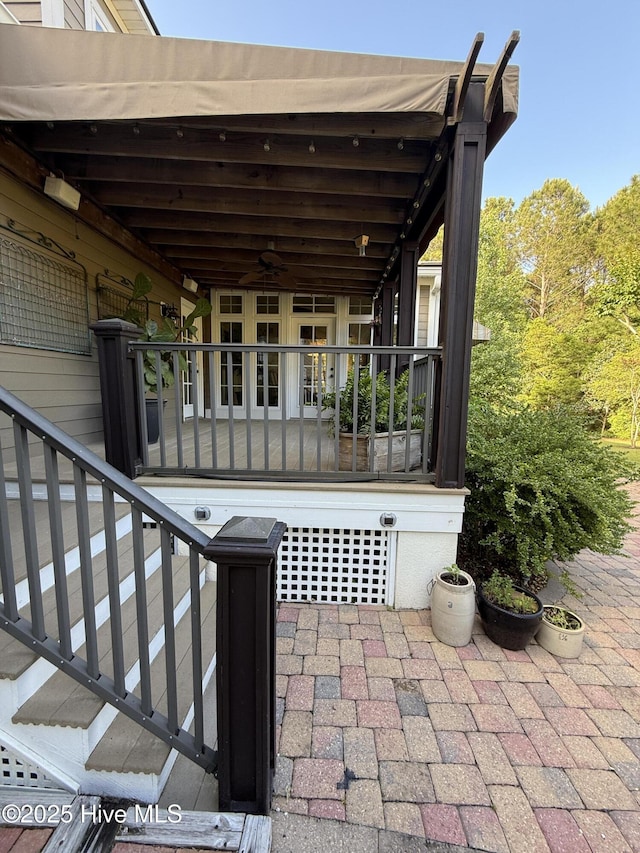 view of patio featuring stairs