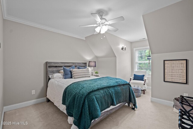 3681 Fairfield Way, Southport, NC 28461 - bedroom featuring carpet, a ceiling fan, and crown molding