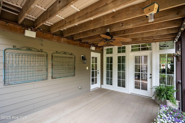 3681 Fairfield Way, Southport, NC 28461 - wooden terrace with ceiling fan