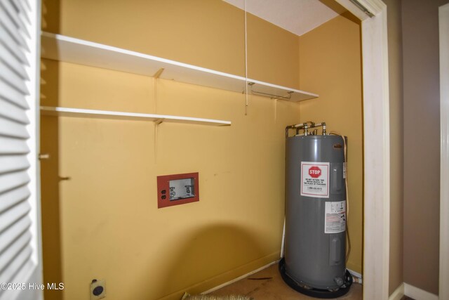 utility room with water heater