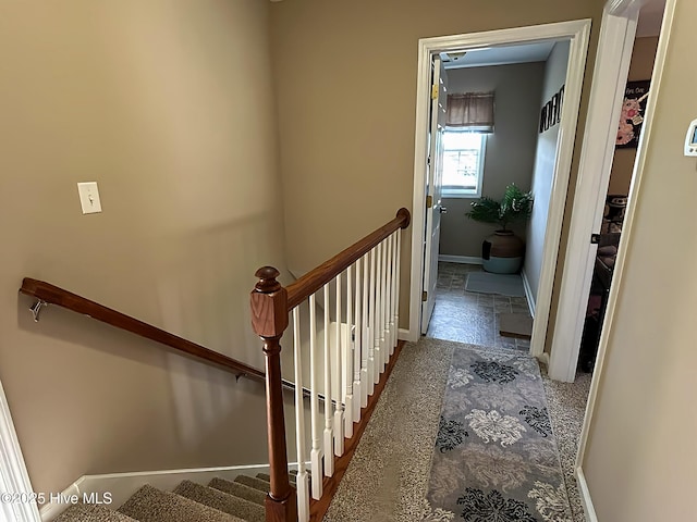 stairs with baseboards
