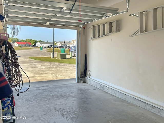 garage featuring a residential view