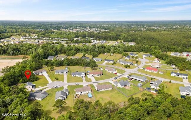 aerial view with a residential view