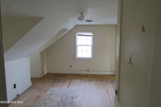 803 Mccoy St, Clinton, NC 28328 - additional living space with wood ceiling, baseboards, light wood finished floors, and lofted ceiling
