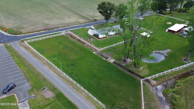aerial view with a rural view