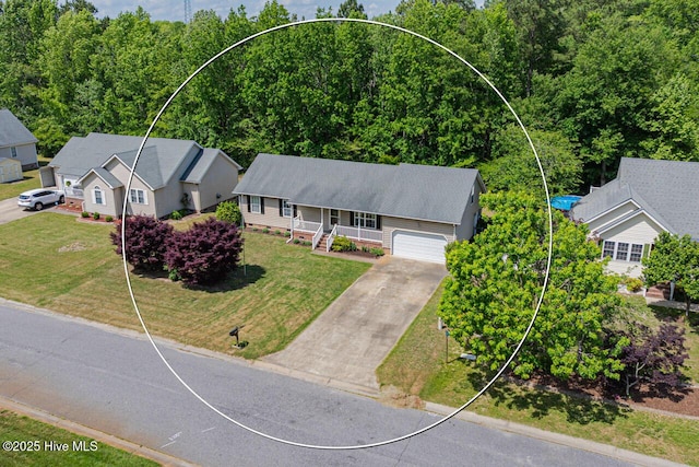 146 Ranch Dr, Elizabeth City, NC 27909 - bird's eye view with a view of trees