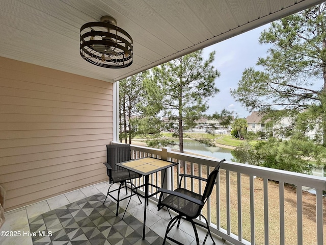 balcony with a water view