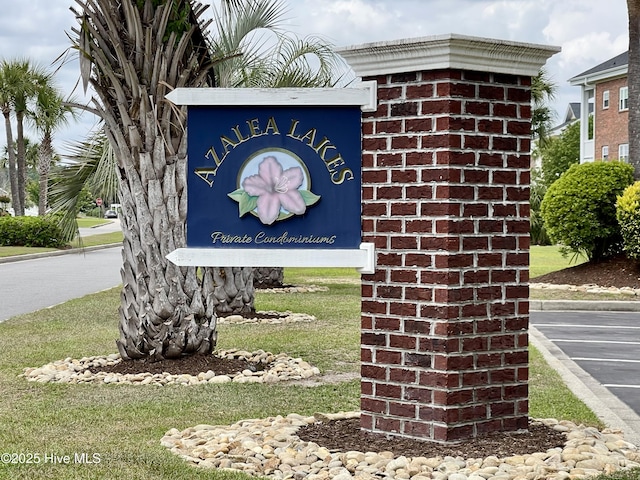view of community sign