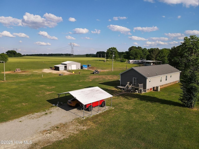 aerial view with a rural view