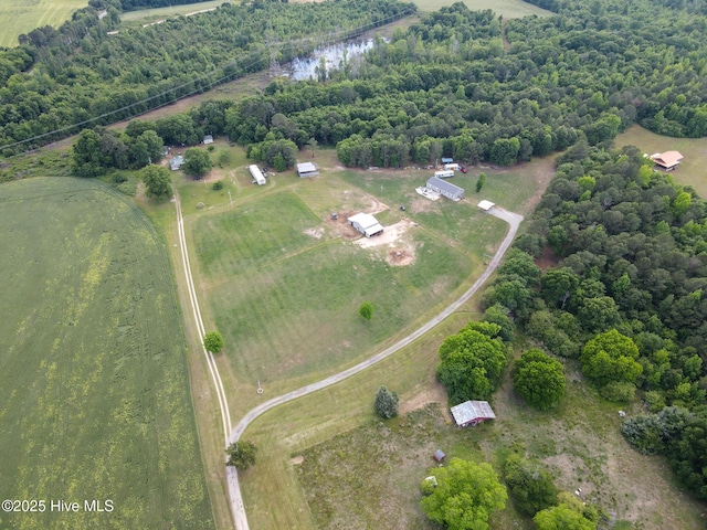 aerial view with a rural view
