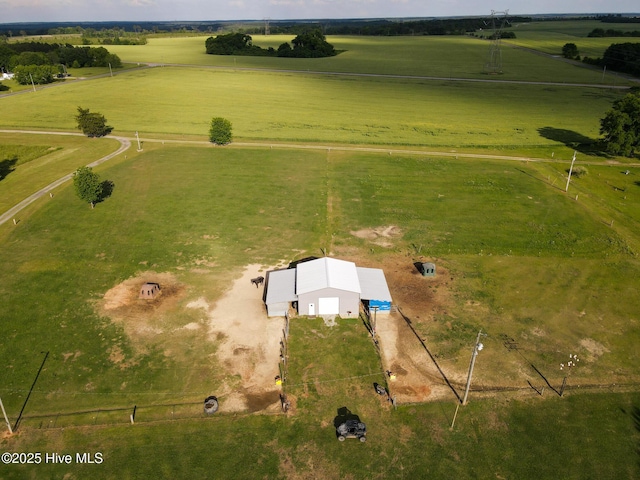 drone / aerial view with a rural view