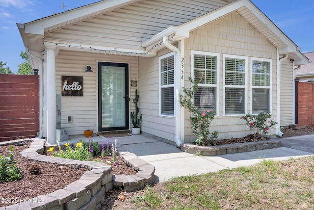 exterior space featuring fence