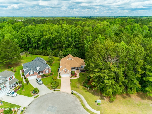 aerial view with a forest view