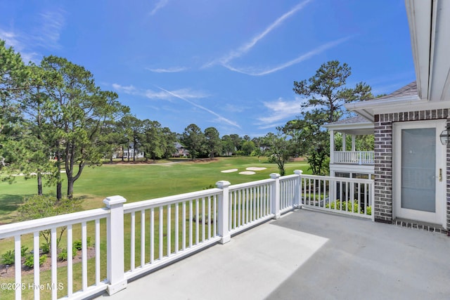 view of patio featuring golf course view