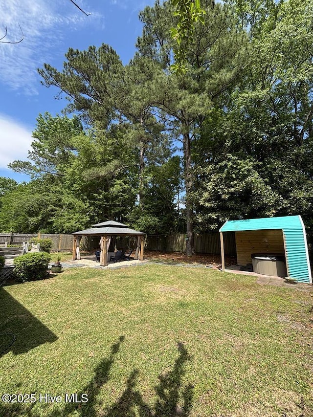 view of yard featuring a gazebo
