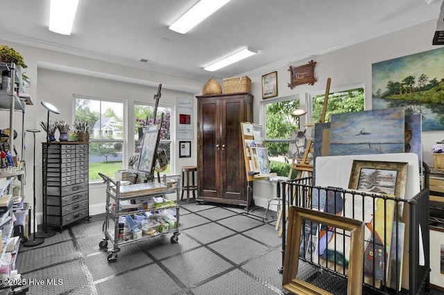 489 Broomsedge Ct SE, Bolivia, NC 28422 - office space with crown molding and baseboards