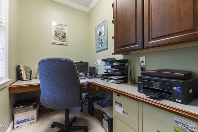 3243 Marsh View Dr SW, Supply, NC 28462 - carpeted office featuring crown molding