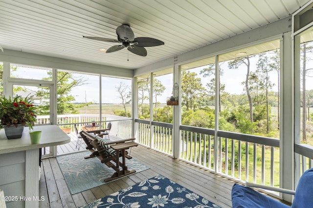 3243 Marsh View Dr SW, Supply, NC 28462 - sunroom / solarium featuring ceiling fan and plenty of natural light
