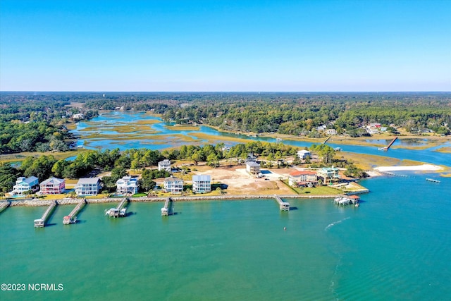 4418 Brantley Cir SW, Shallotte, NC 28470 - drone / aerial view of a nearby body of water and a heavily wooded area