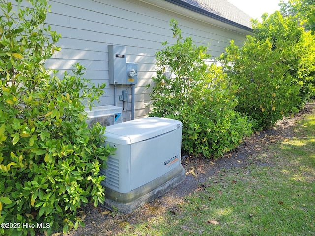 exterior details featuring a power unit and electric meter