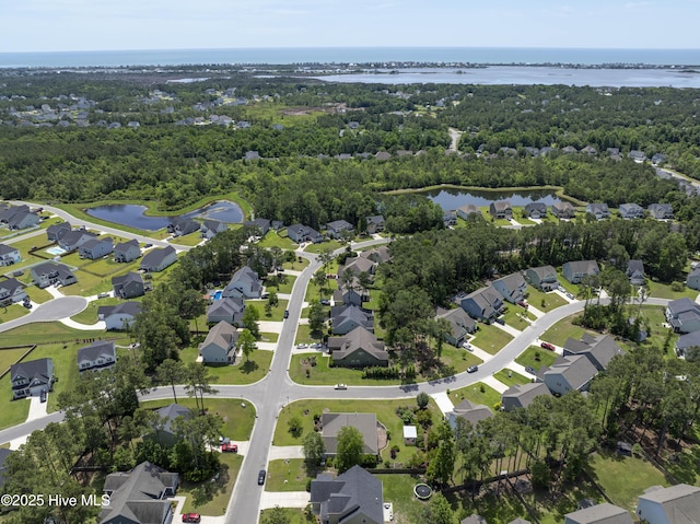 429 Canvasback Ln, Sneads Ferry, NC 28460 - aerial view of property and surrounding area with a large body of water and nearby suburban area