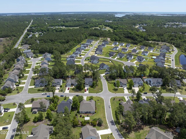 429 Canvasback Ln, Sneads Ferry, NC 28460 - aerial view of property and surrounding area with a forest and nearby suburban area