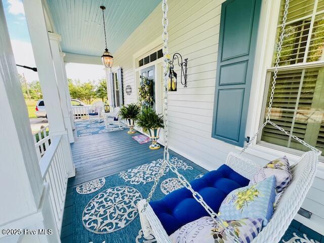 45 Hb Lewis Rd, Clinton, NC 28328 - wooden terrace with covered porch