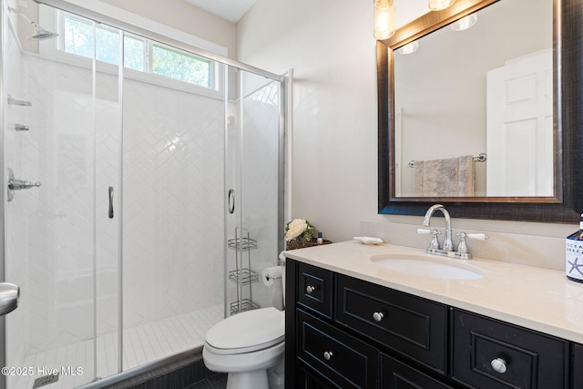 4145 Brighton Ln, Southport, NC 28461 - full bathroom featuring toilet, vanity, and a stall shower