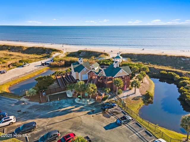 4145 Brighton Ln, Southport, NC 28461 - aerial view featuring a water view and a view of the beach