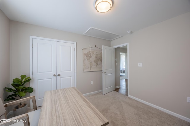 4524 Sweet Williams Ln NW, Wilson, NC 27896 - office featuring baseboards, attic access, and light colored carpet