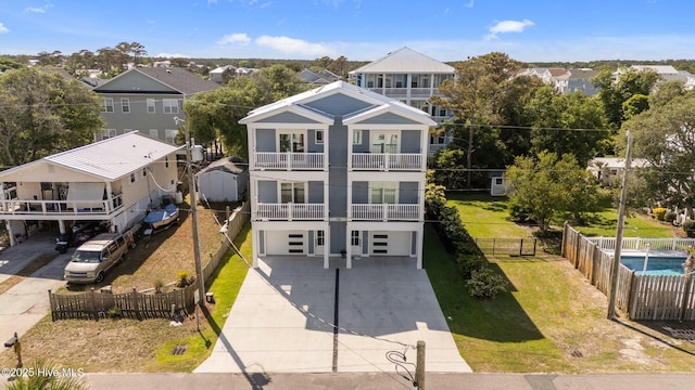 aerial view with a residential view