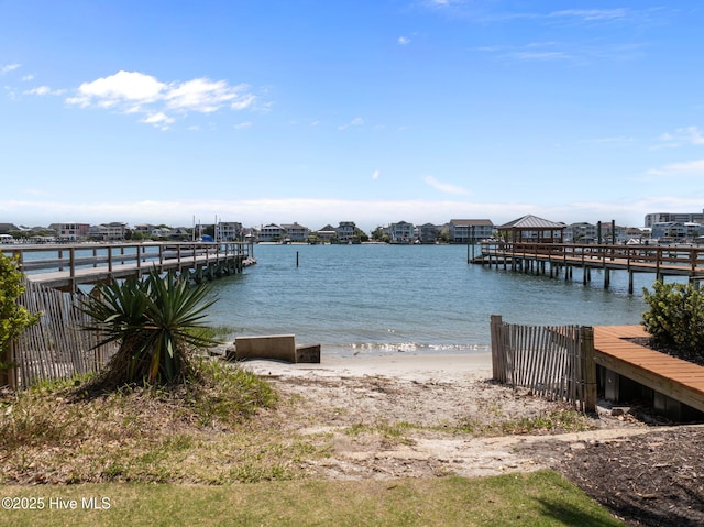 dock featuring a water view