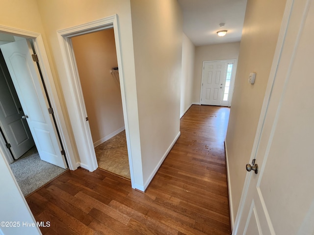108 Hill Farm Dr, Richlands, NC 28574 - hall with dark wood-type flooring and baseboards