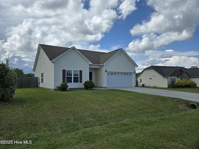 108 Hill Farm Dr, Richlands, NC 28574 - view of front of house featuring concrete driveway and an attached garage