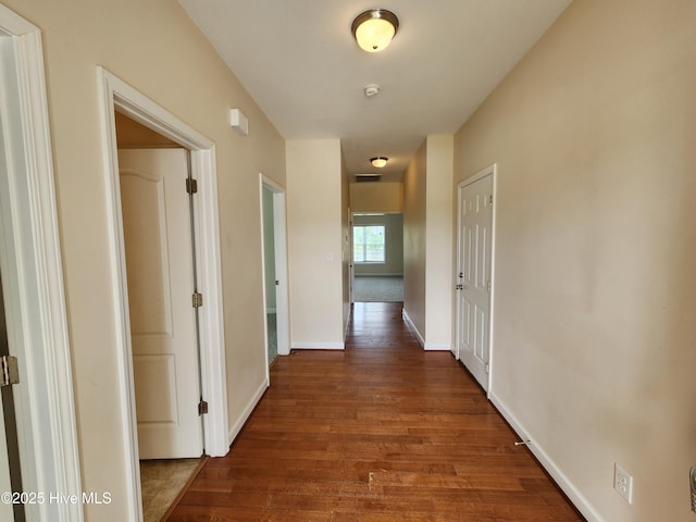 108 Hill Farm Dr, Richlands, NC 28574 - corridor with dark wood-type flooring and baseboards