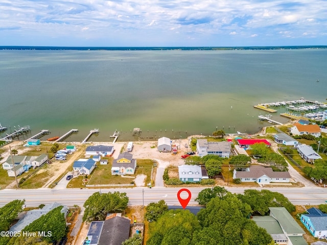 bird's eye view of a nearby body of water