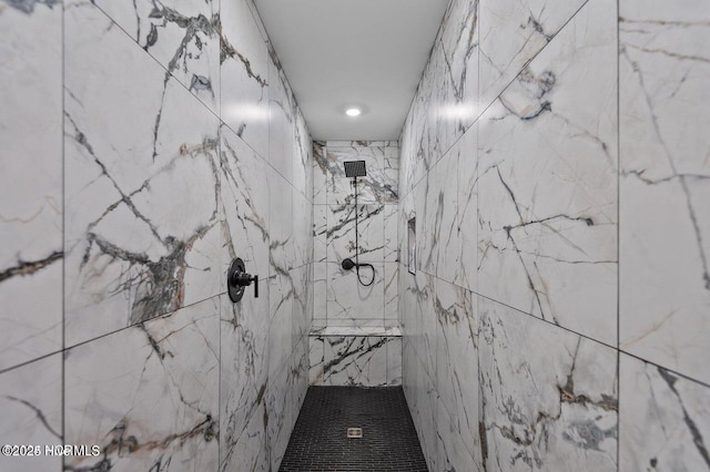 1718 Highland Dr, Washington, NC 27889 - full bath with a marble finish shower and recessed lighting