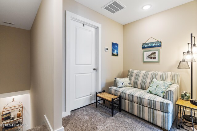 326 Starfish Ln, Sneads Ferry, NC 28460 - carpeted living room featuring visible vents and recessed lighting