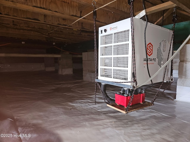 515 Blue Heron Dr, Newport, NC 28570 - inside crawl space featuring central AC