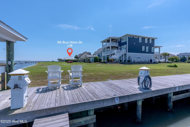 515 Blue Heron Dr, Newport, NC 28570 - dock featuring a yard