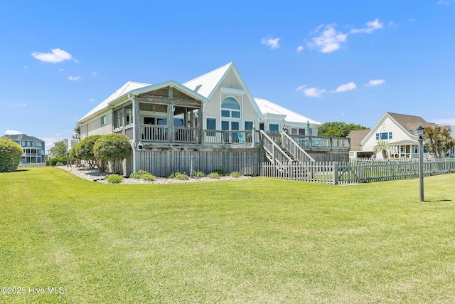 515 Blue Heron Dr, Newport, NC 28570 - rear view of property featuring stairs and a deck