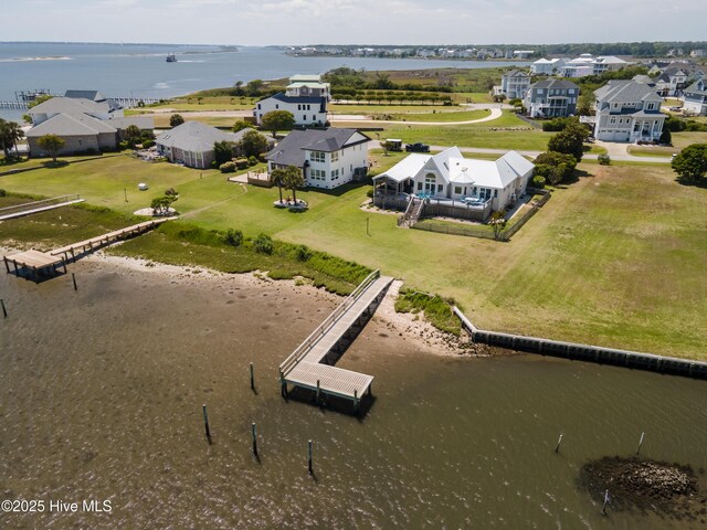 515 Blue Heron Dr, Newport, NC 28570 - aerial perspective of suburban area featuring a large body of water