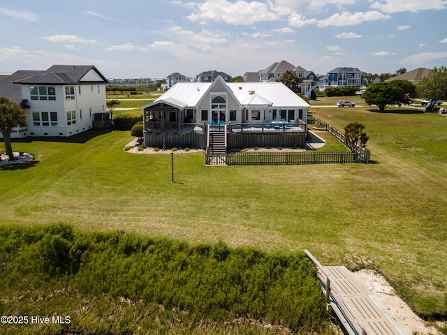 515 Blue Heron Dr, Newport, NC 28570 - back of house with a deck, stairway, and metal roof